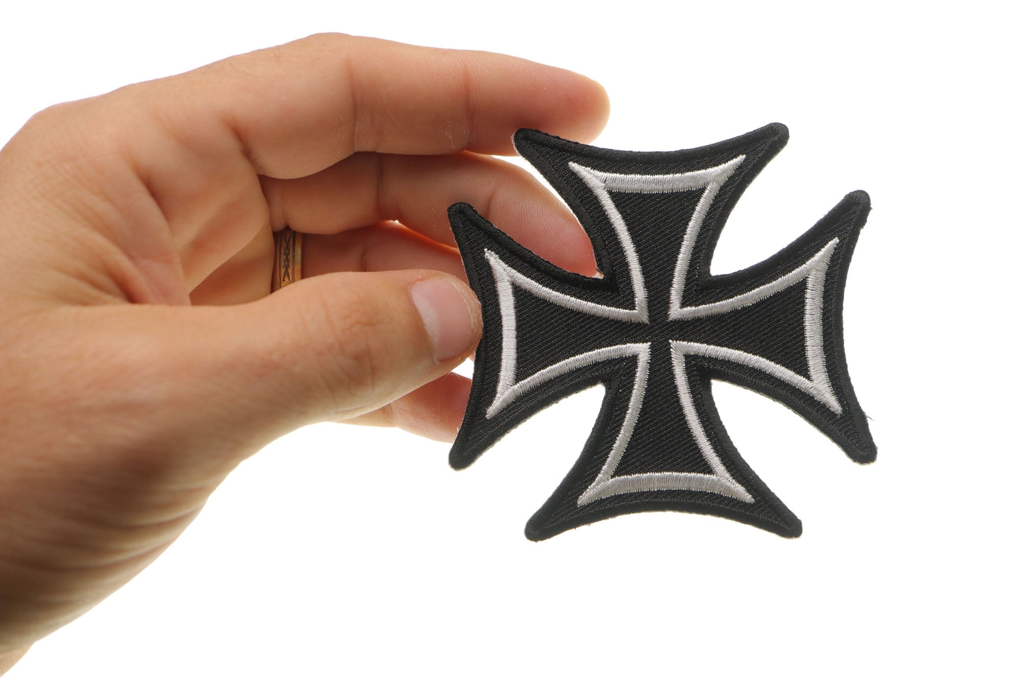 Biker Cross Patch – Embroidered Twill Artwork ( 3 x 3 inches )